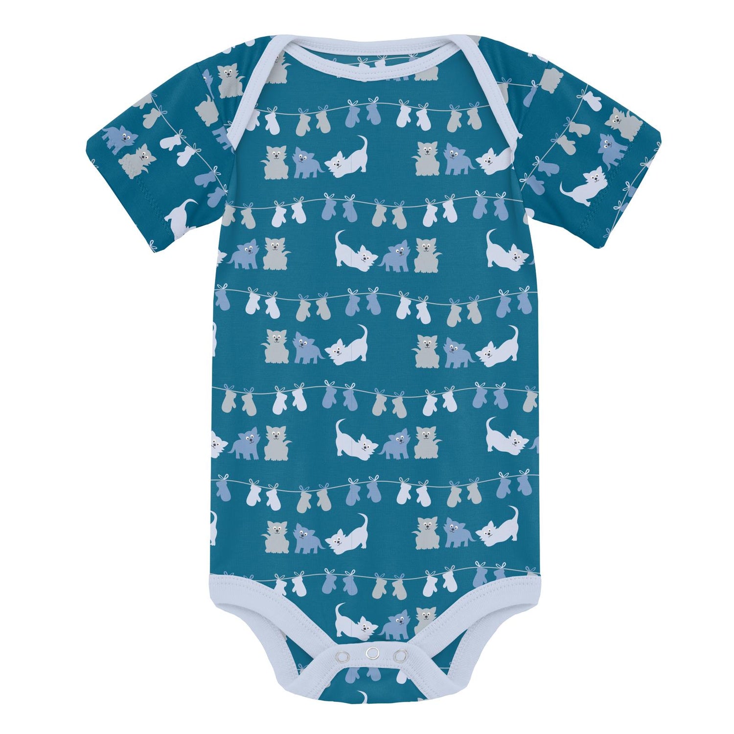 Print Short Sleeve One Piece in Seaport 3 Little Kittens