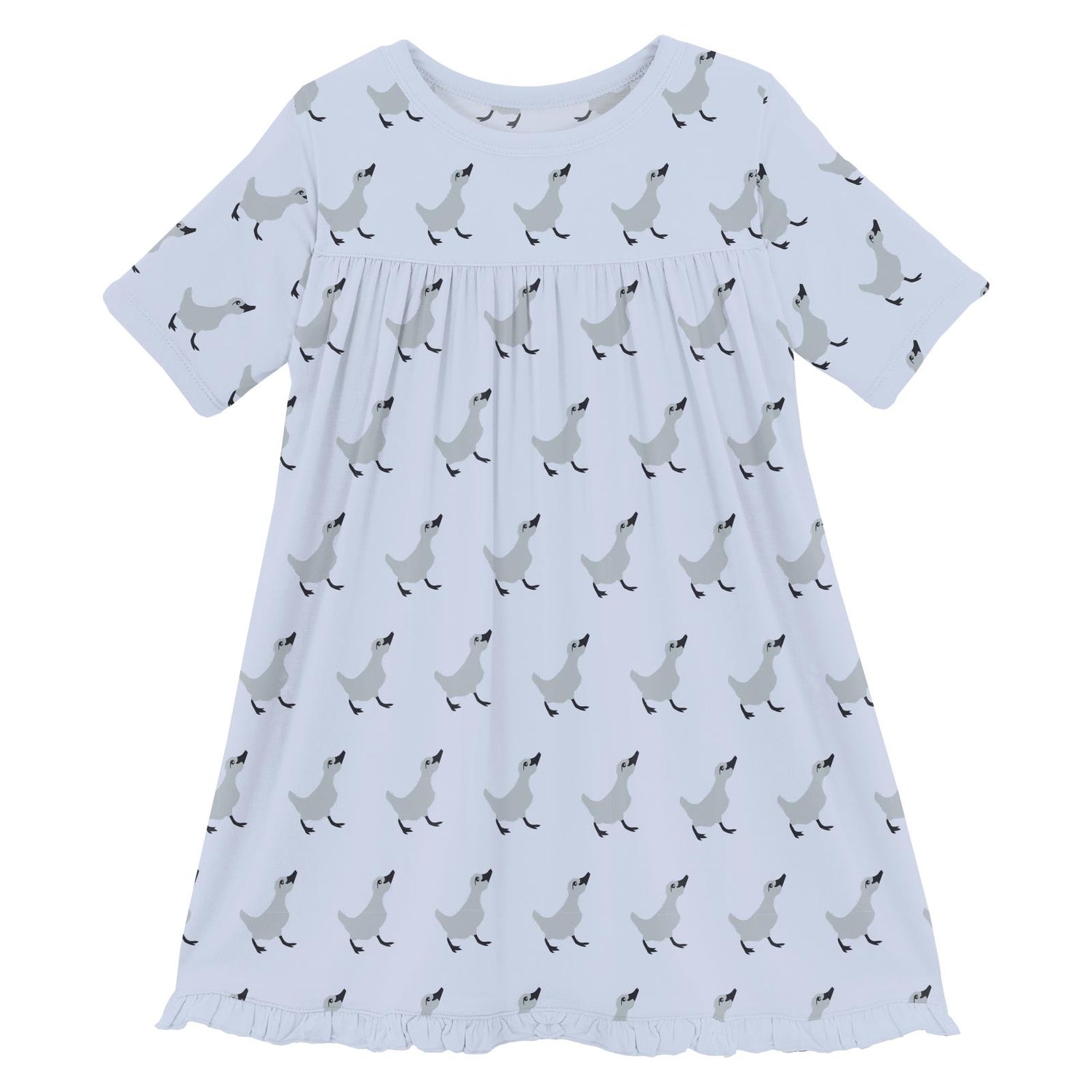 Print Classic Short Sleeve Swing Dress in Dew Ugly Duckling