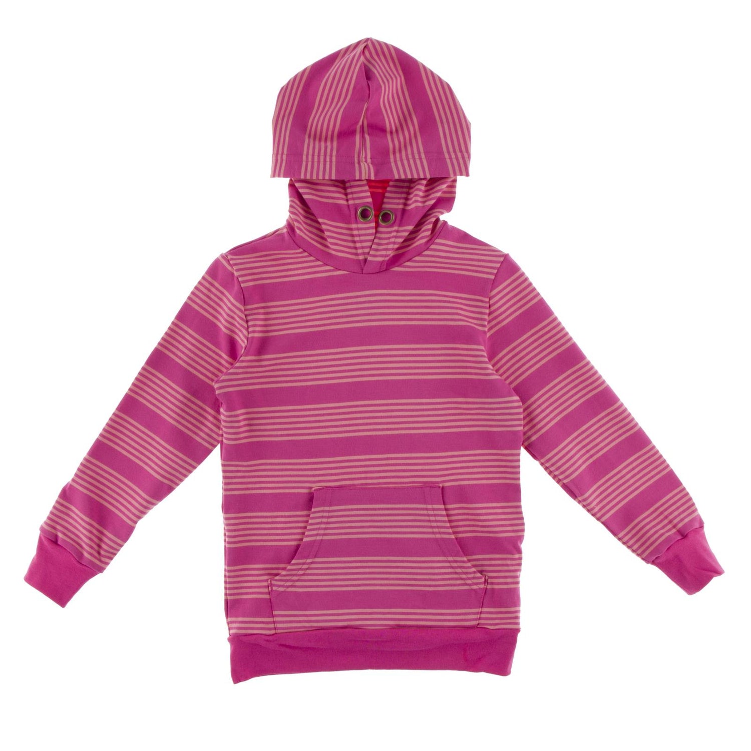 Print Luxe Kangaroo Pocket Pullover Hoodie in Calypso Agriculture Stripe