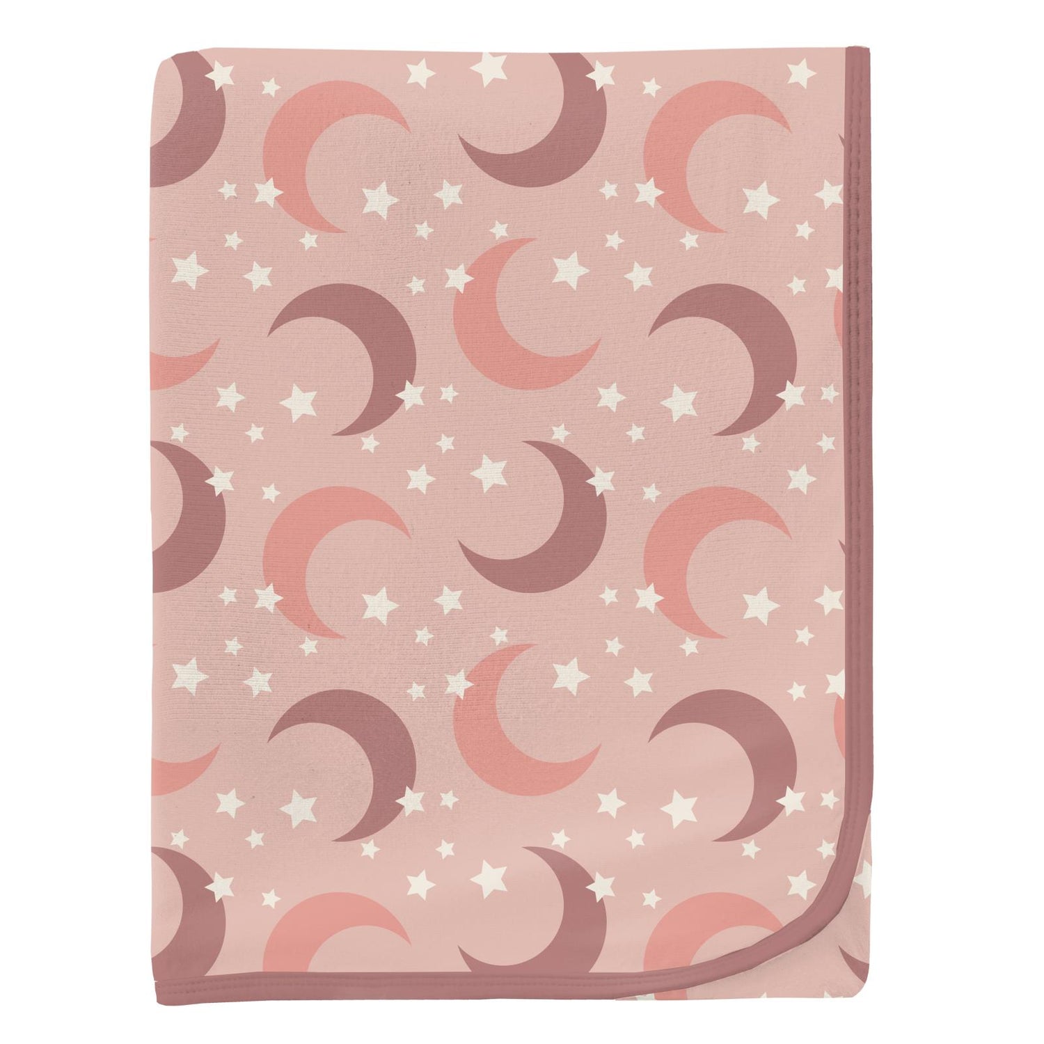 Print Swaddling Blanket in Peach Blossom Moon and Stars