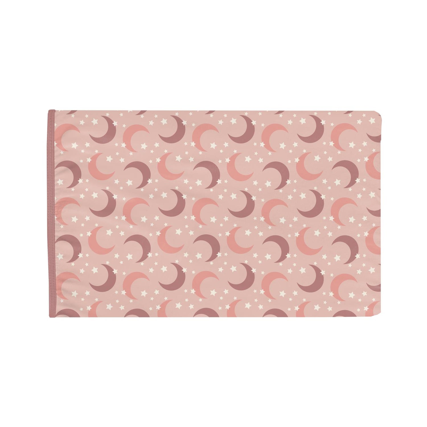 Print Foldover Pillowcase in Peach Blossom Moon and Stars