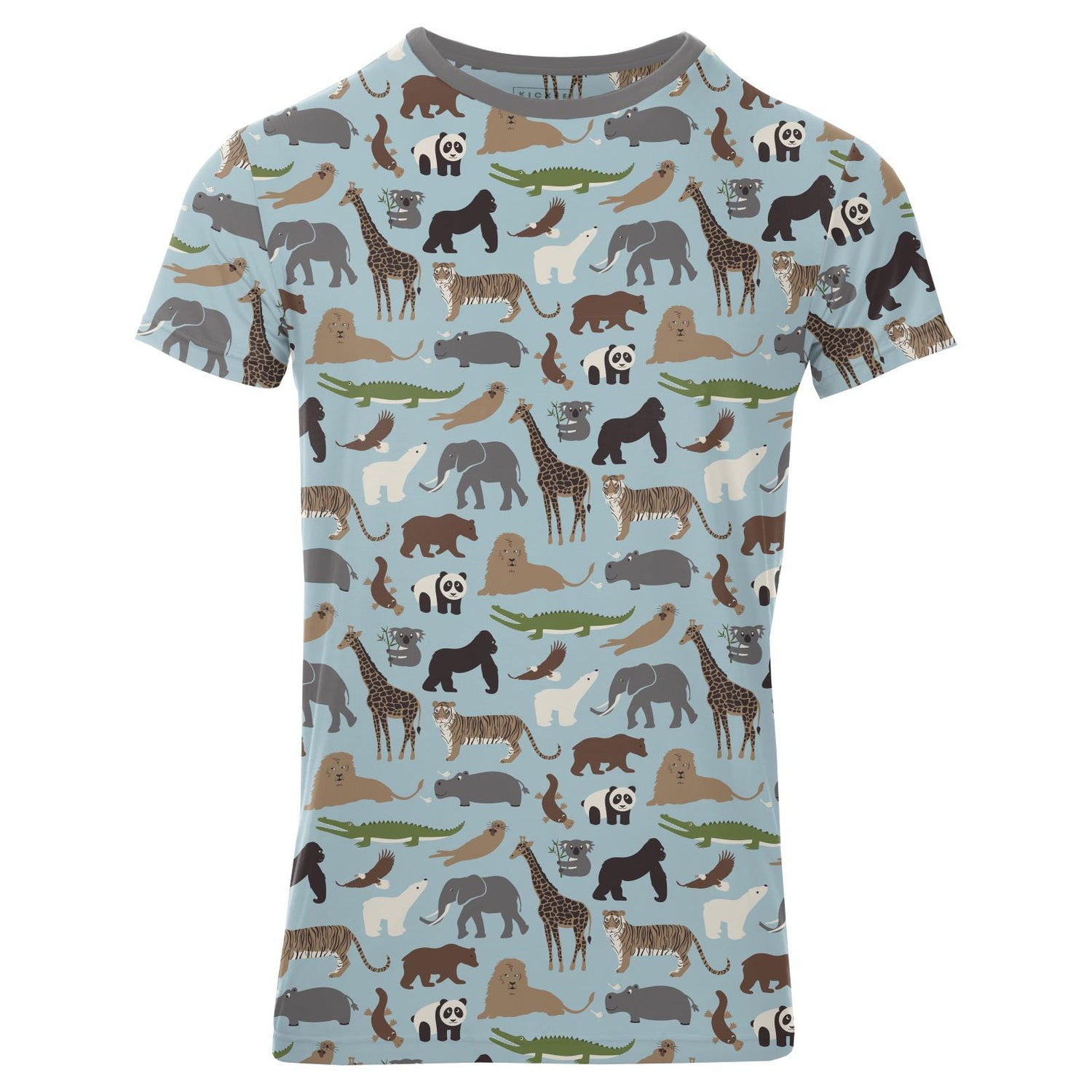 Men's Print Short Sleeve Crew Neck Tee in Spring Sky Zoo