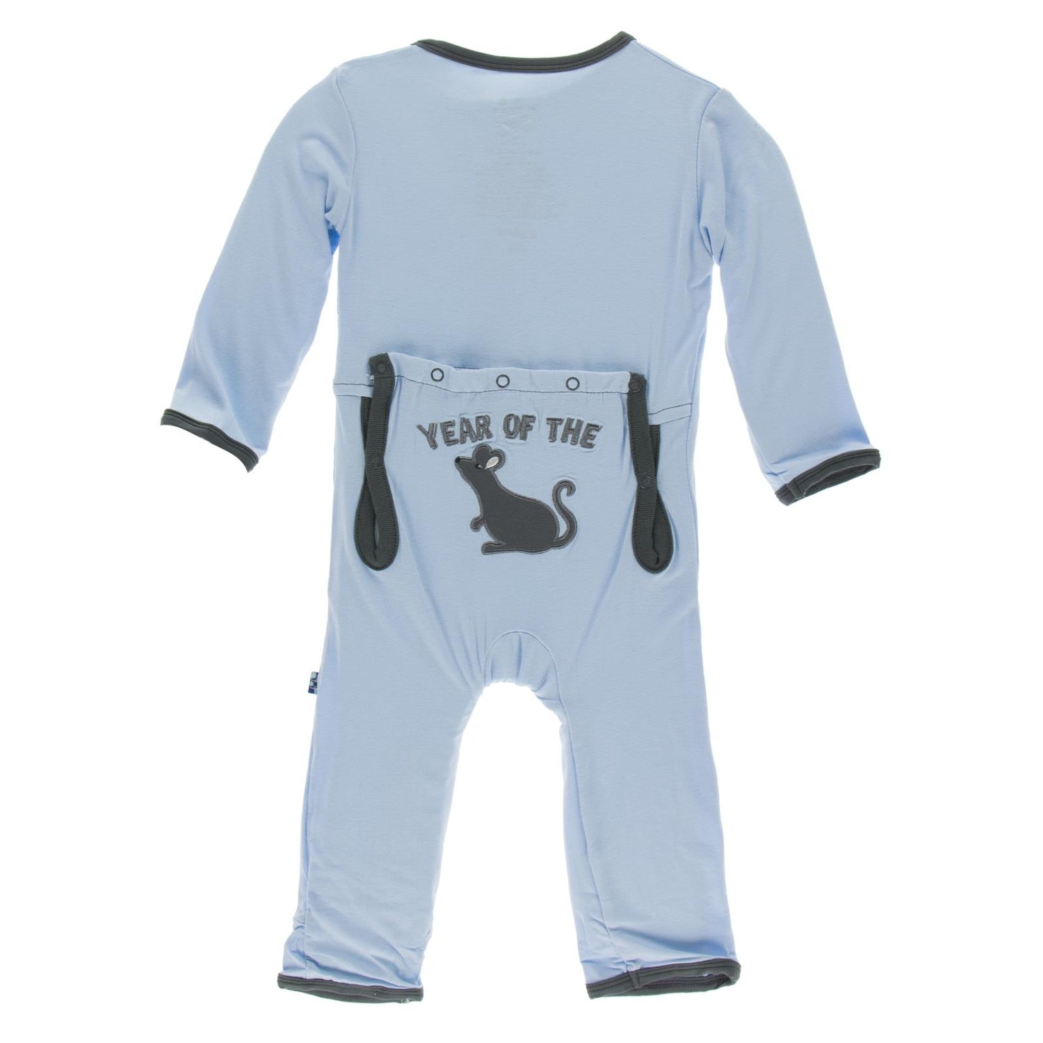 Holiday Applique Coverall in Pond Year of the Rat