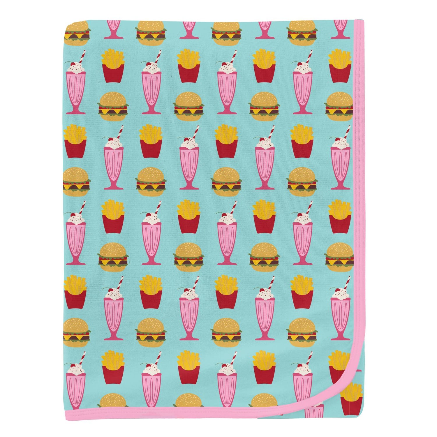 Print Swaddling Blanket in Summer Sky Cheeseburger