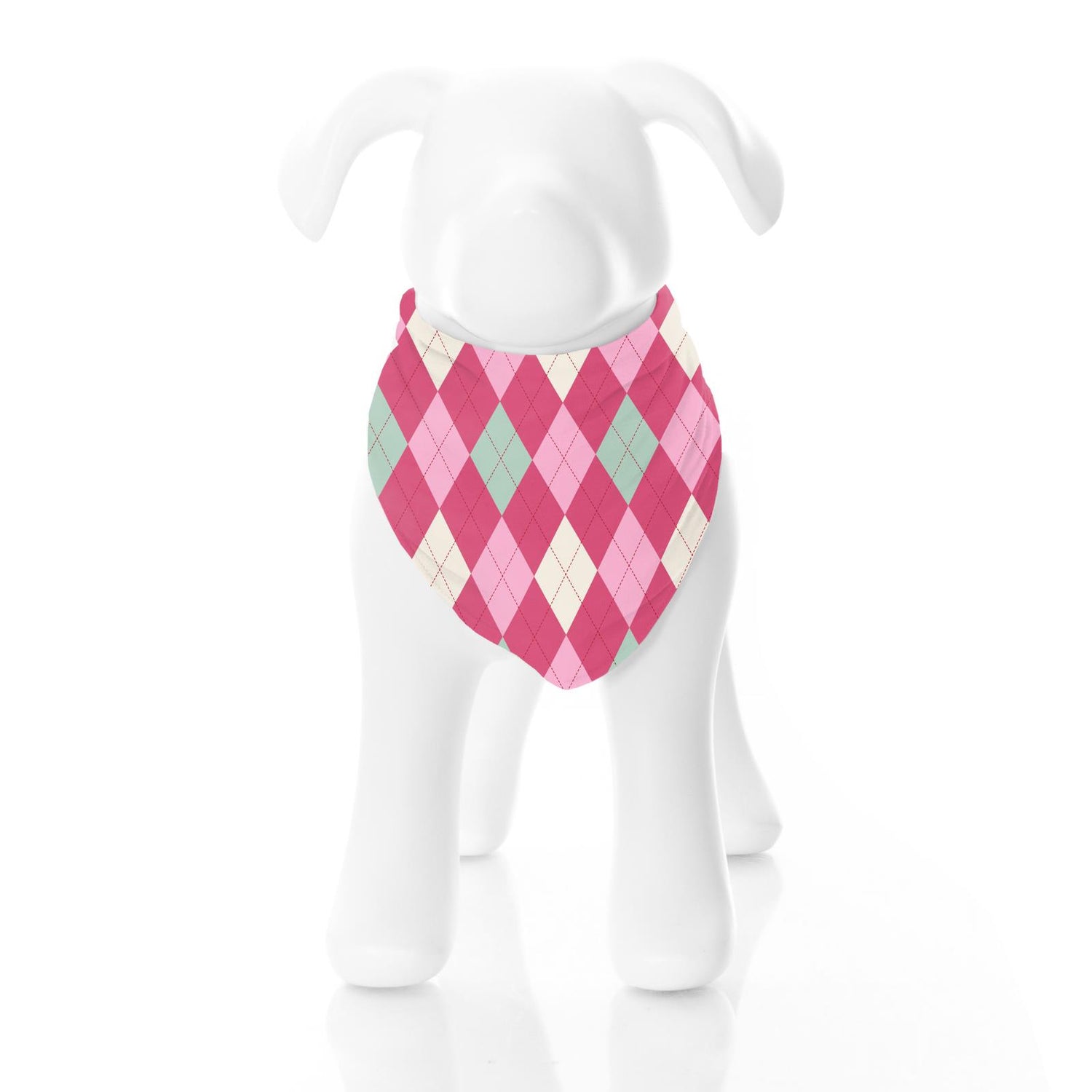 Print Dog Bandana in Flamingo Argyle