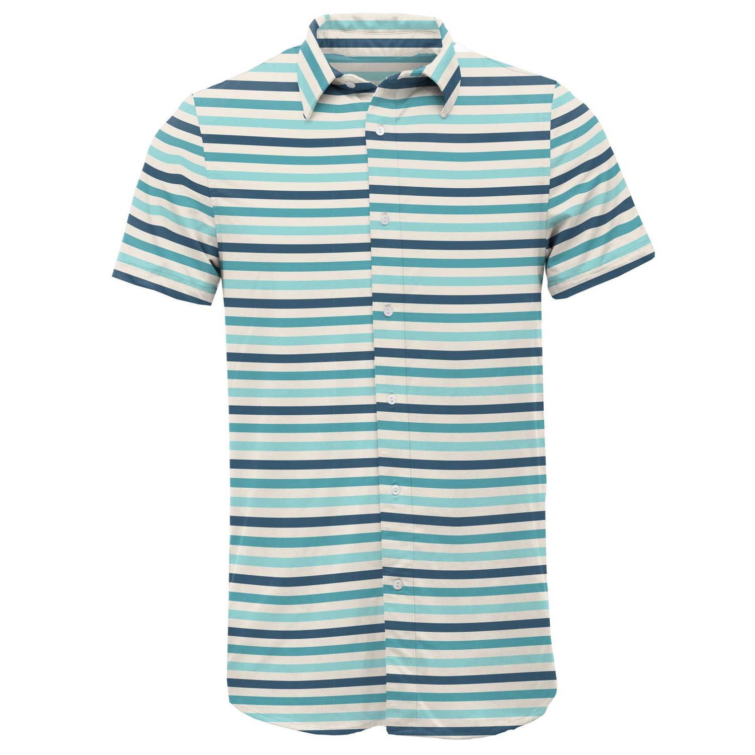 Men's Print Short Sleeve Button Down Shirt in Cruisin' Stripe