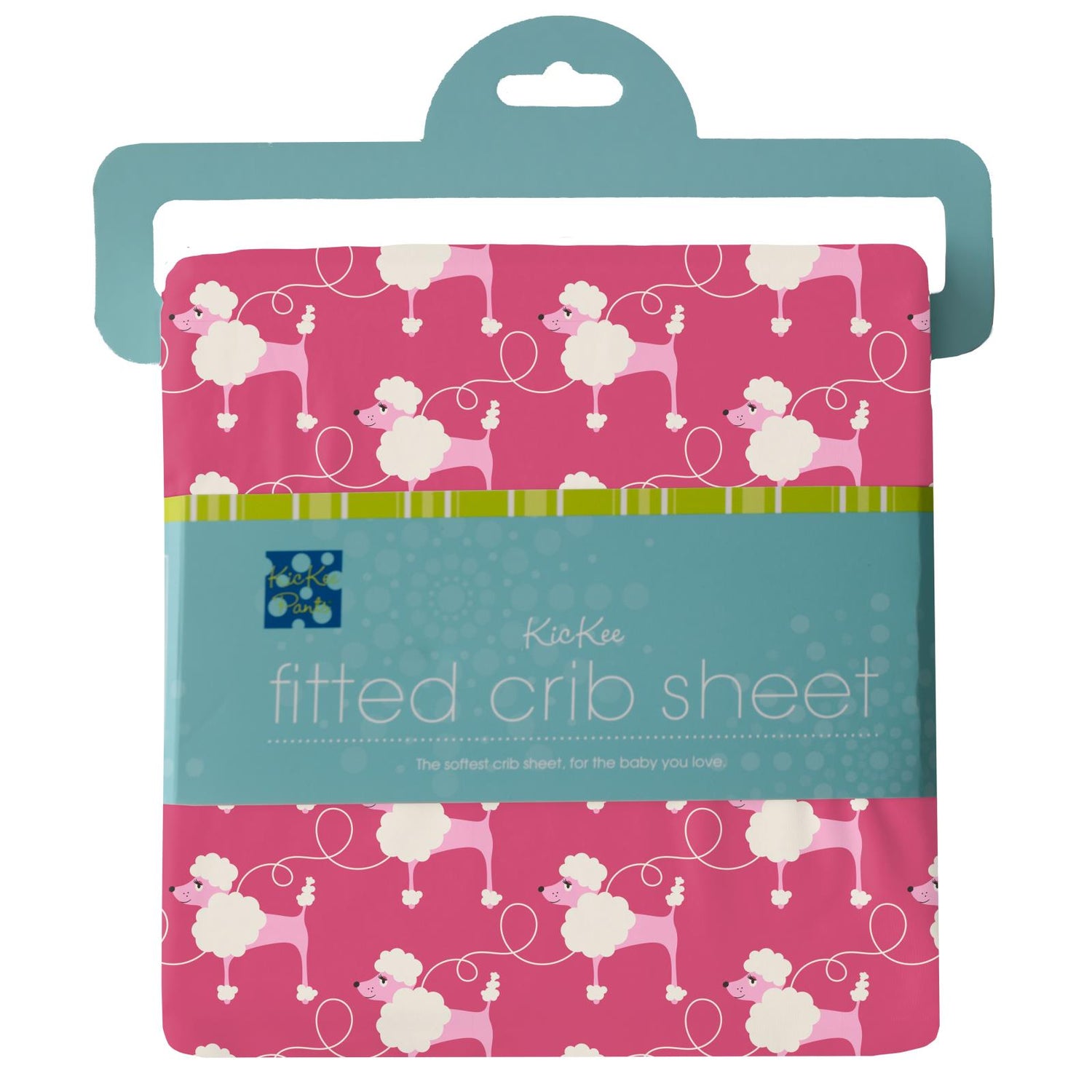 Print Fitted Crib Sheet in Flamingo Poodles