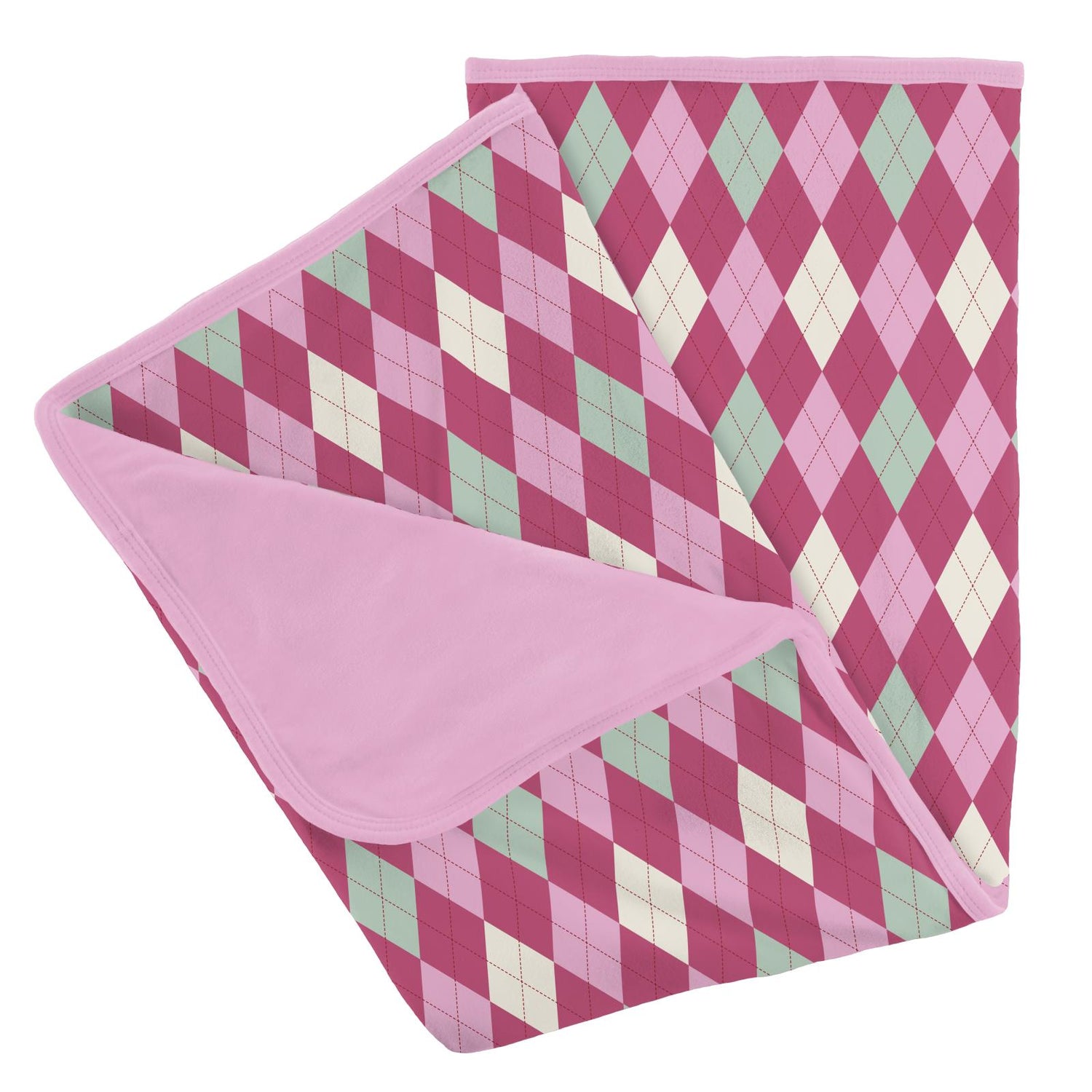 Print Stroller Blanket in Flamingo Argyle