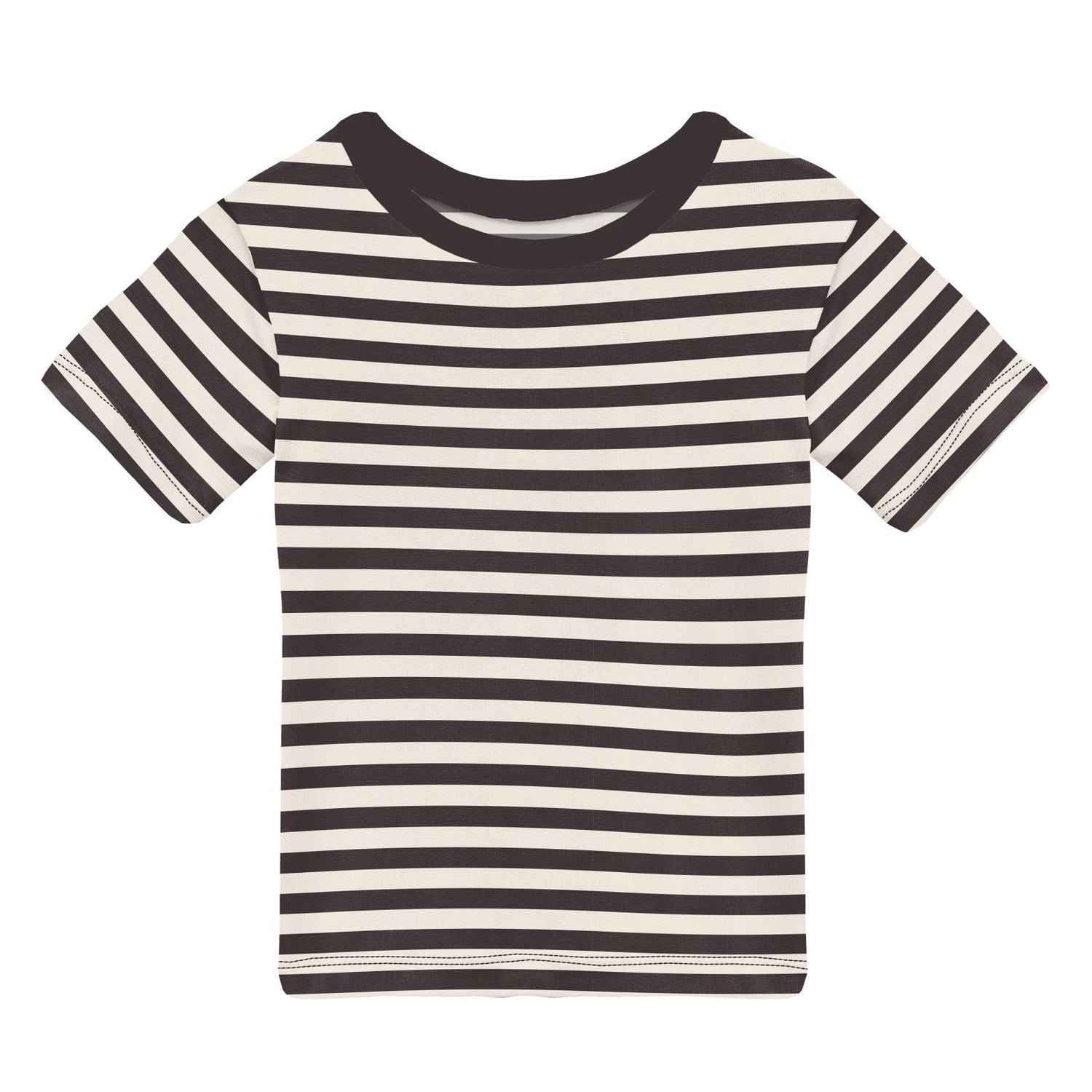 Print Short Sleeve Easy Fit Crew Neck Tee in Jailhouse Rock Stripe