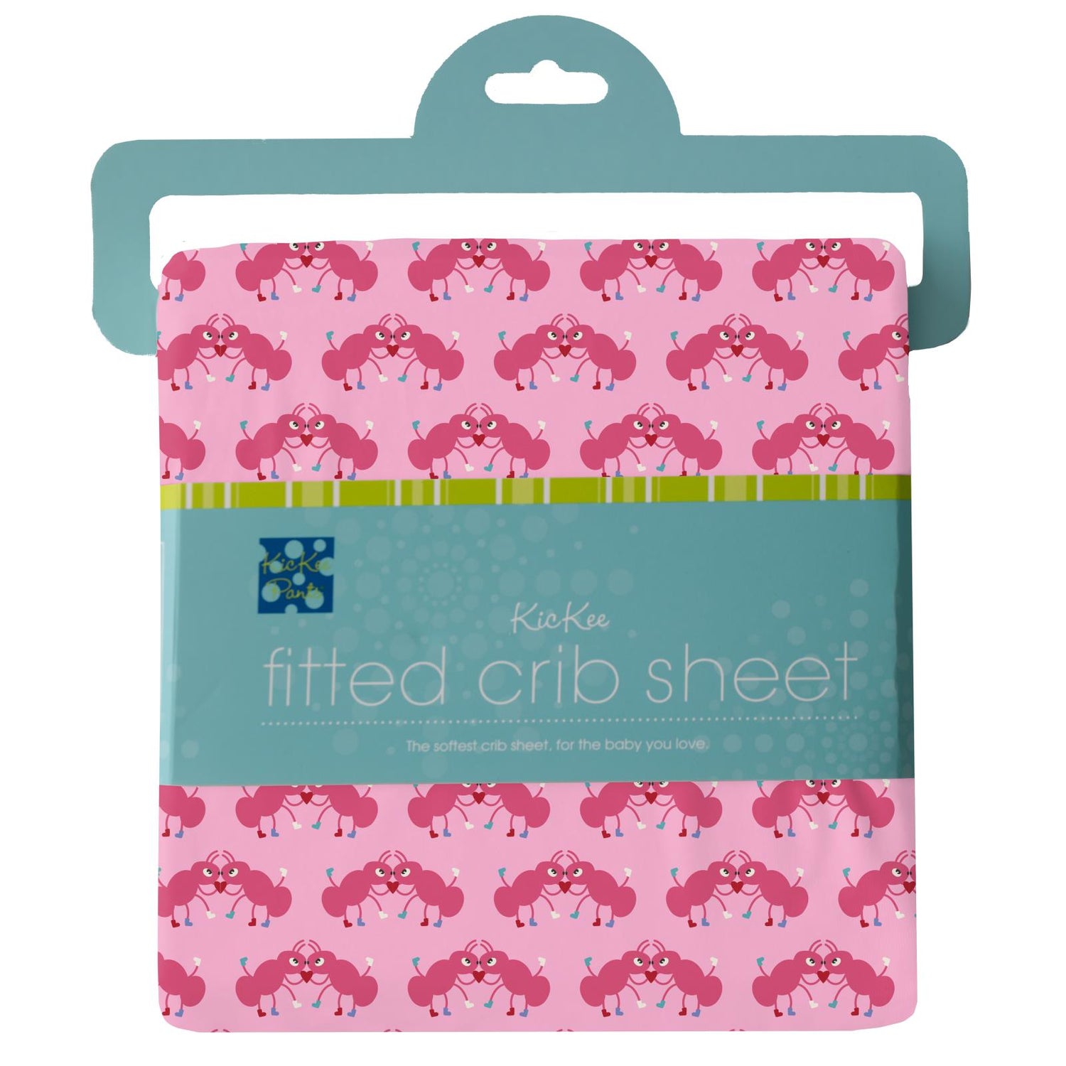 Print Fitted Crib Sheet in Cotton Candy Jitterbug