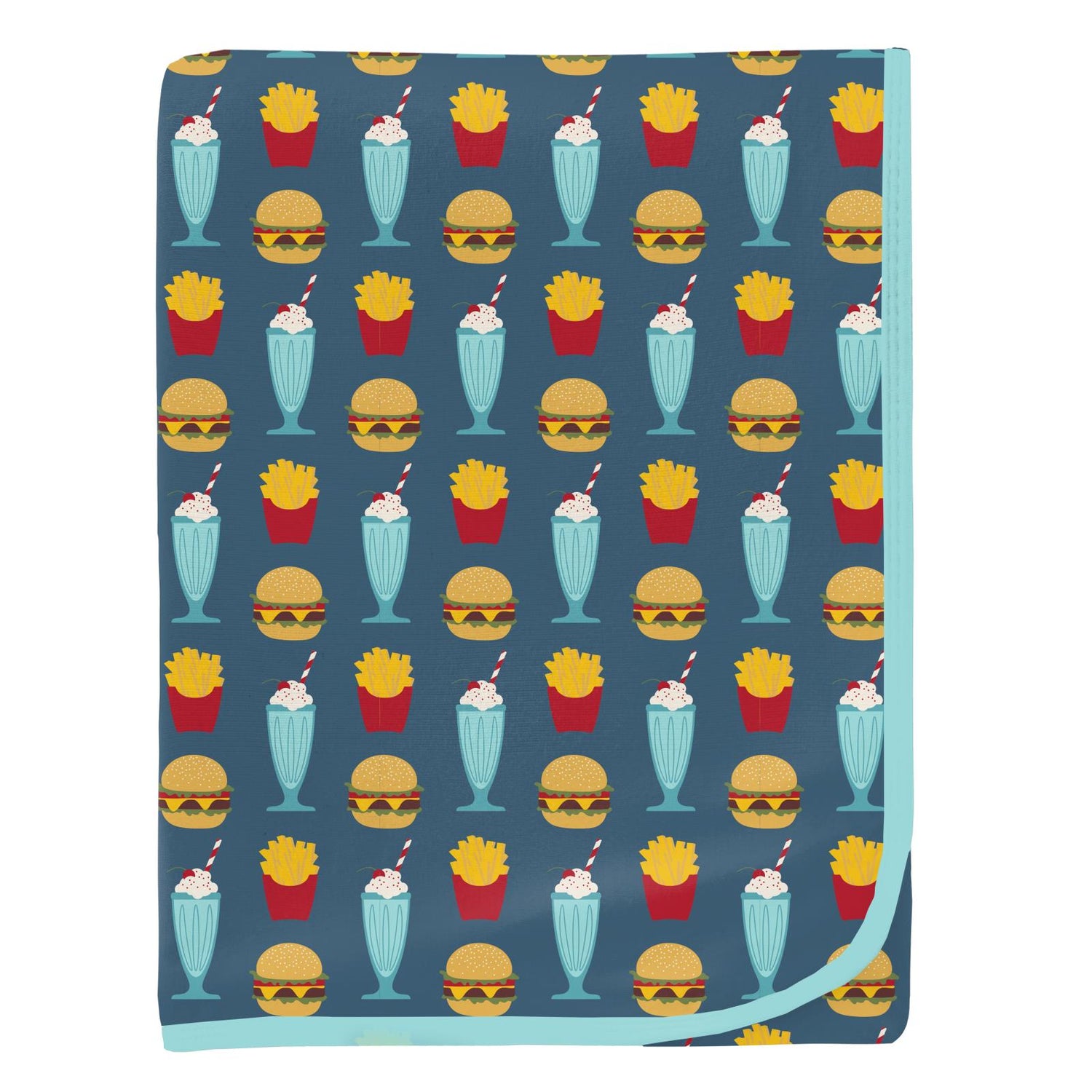 Print Swaddling Blanket in Deep Sea Cheeseburger