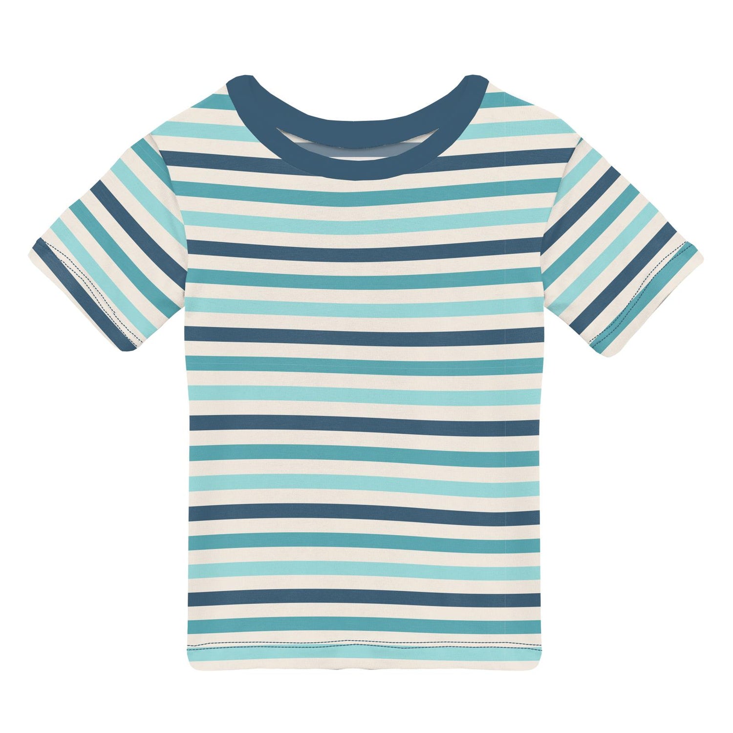 Print Short Sleeve Easy Fit Crew Neck Tee in Cruisin' Stripe