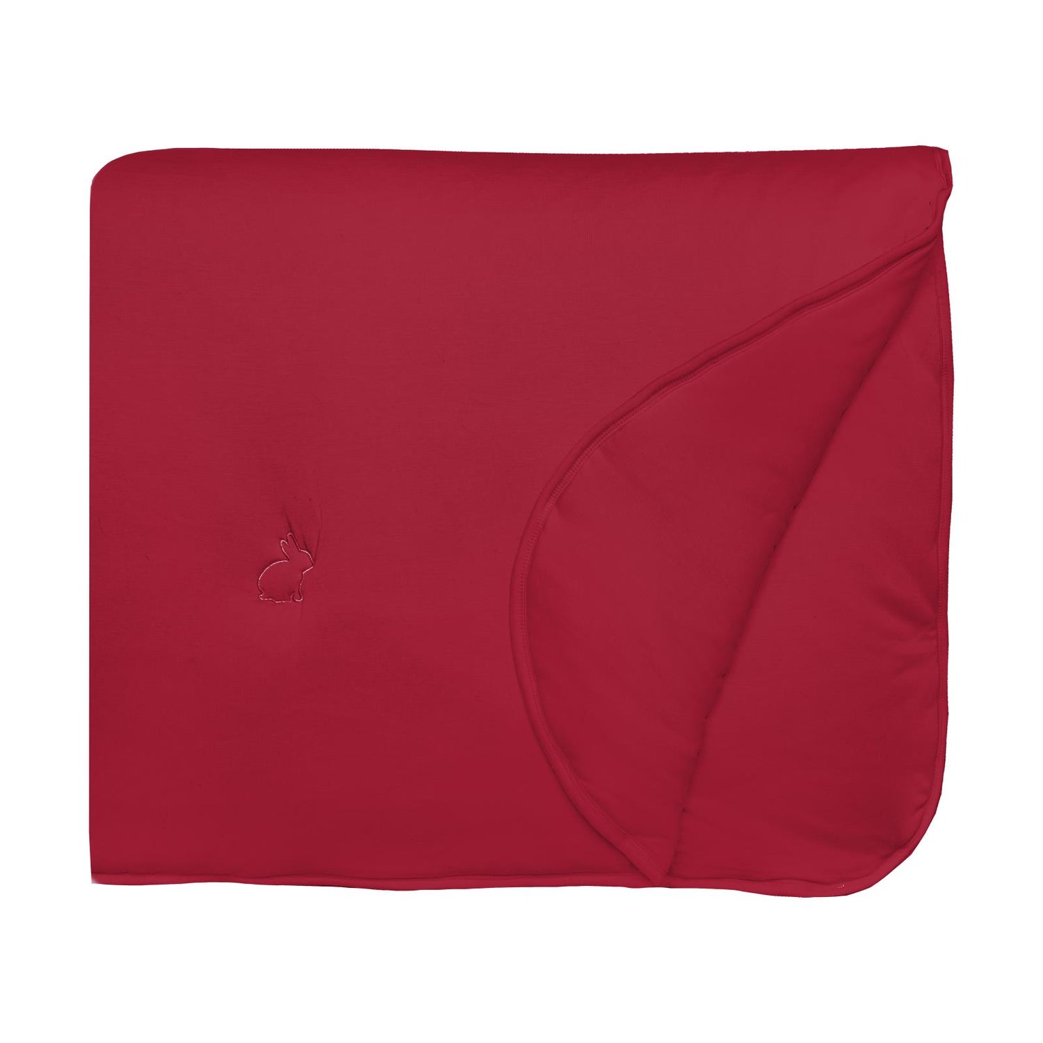 Fluffle Stroller Blanket with Embroidery in Crimson