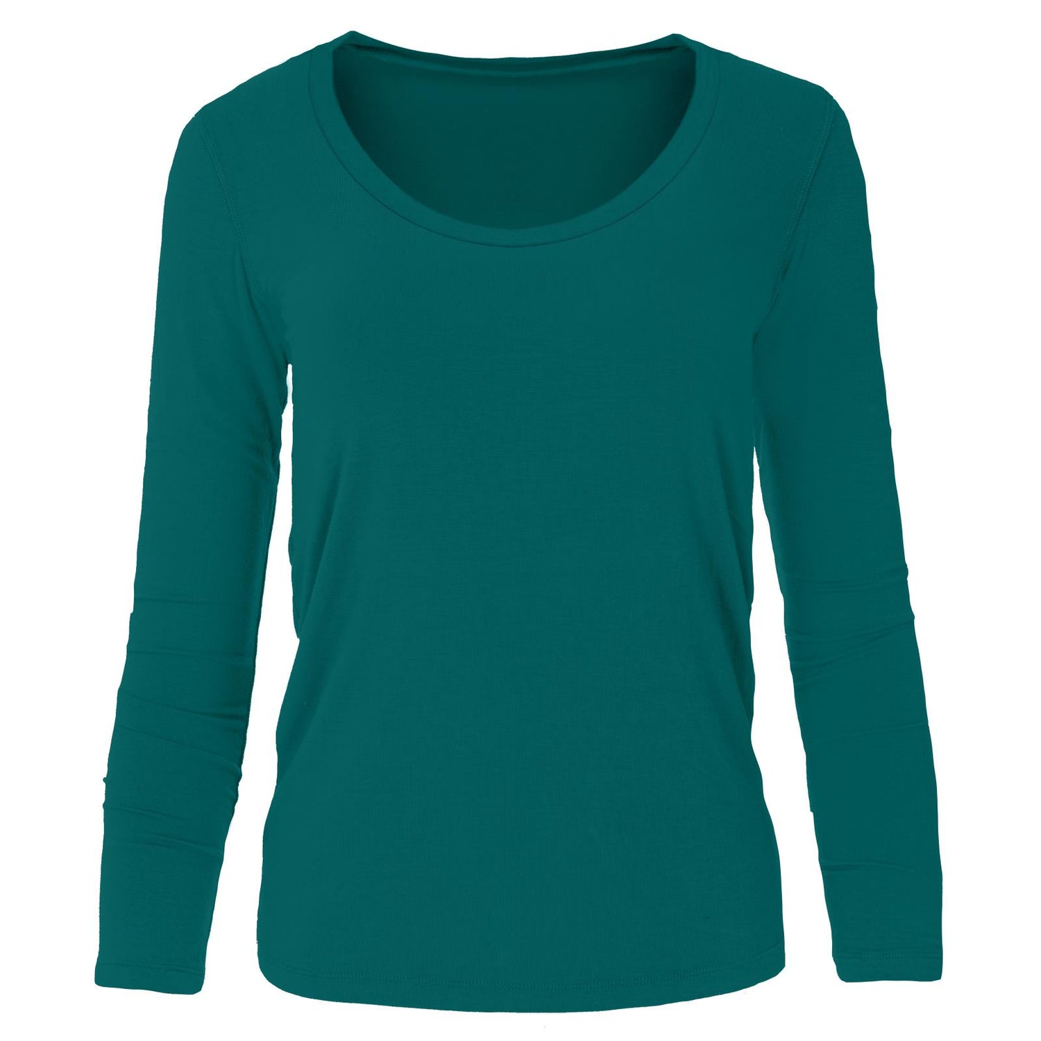 Women's Solid Long Sleeve Scoop Neck Tee in Cedar