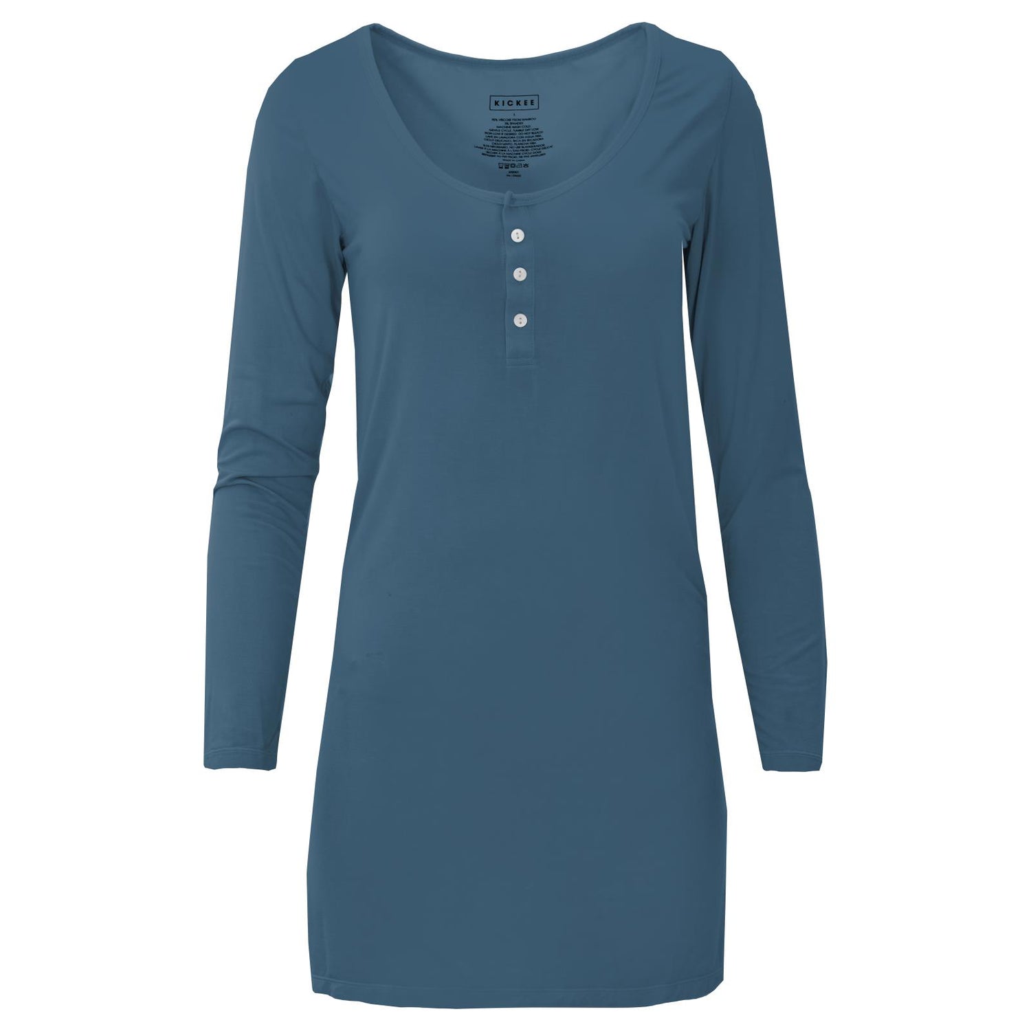 Women's Long Sleeve Nightshirt in Deep Sea