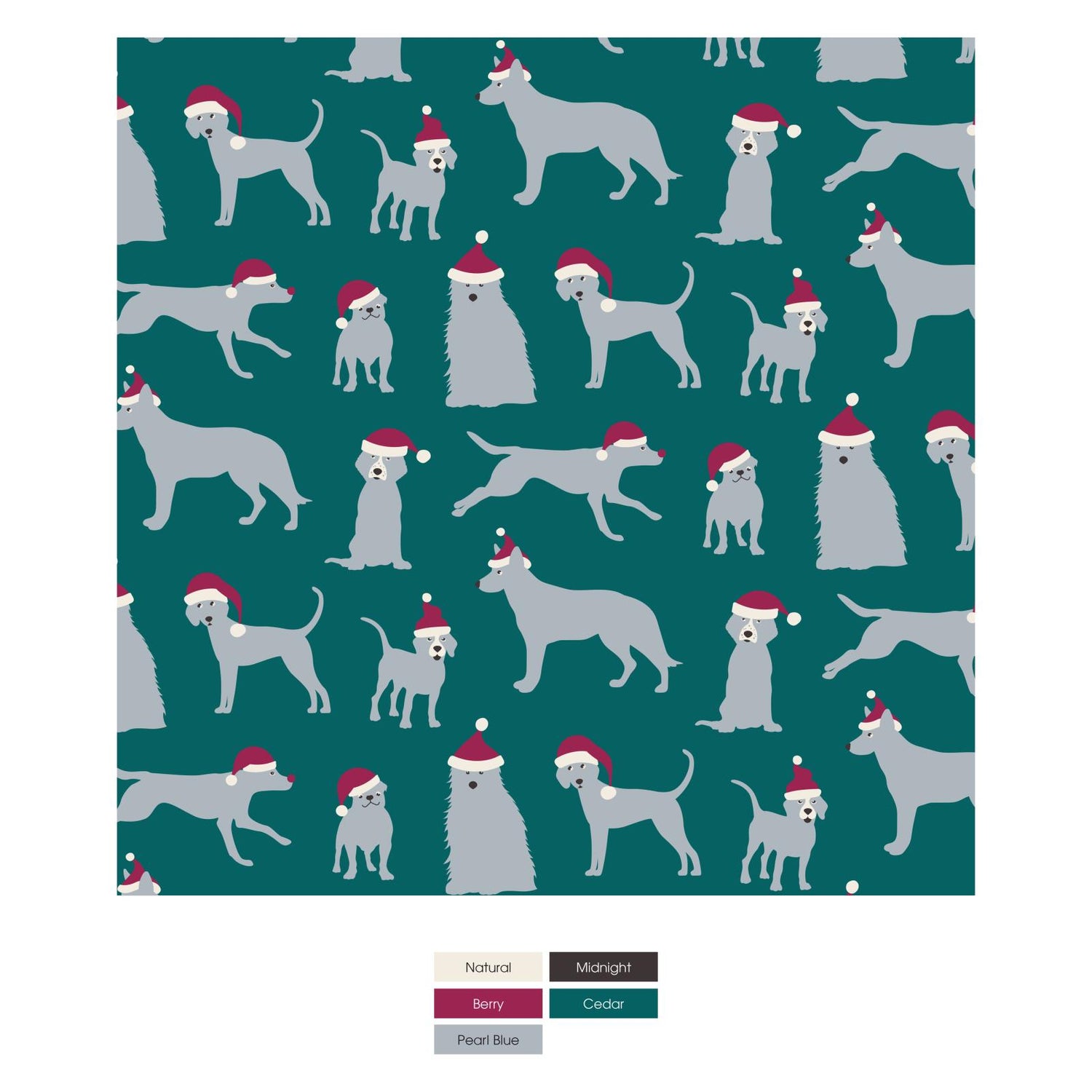 Print Dog Bandana in Cedar Santa Dogs