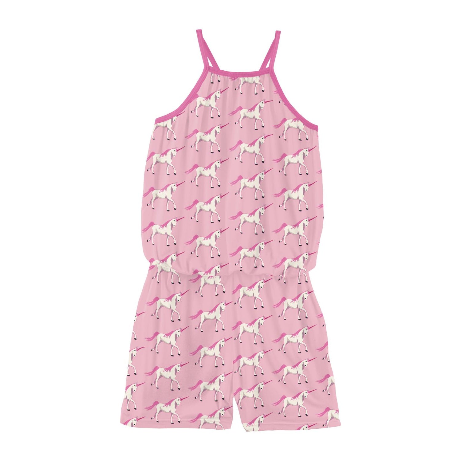 Print Keyhole Romper in Cake Pop Prancing Unicorn