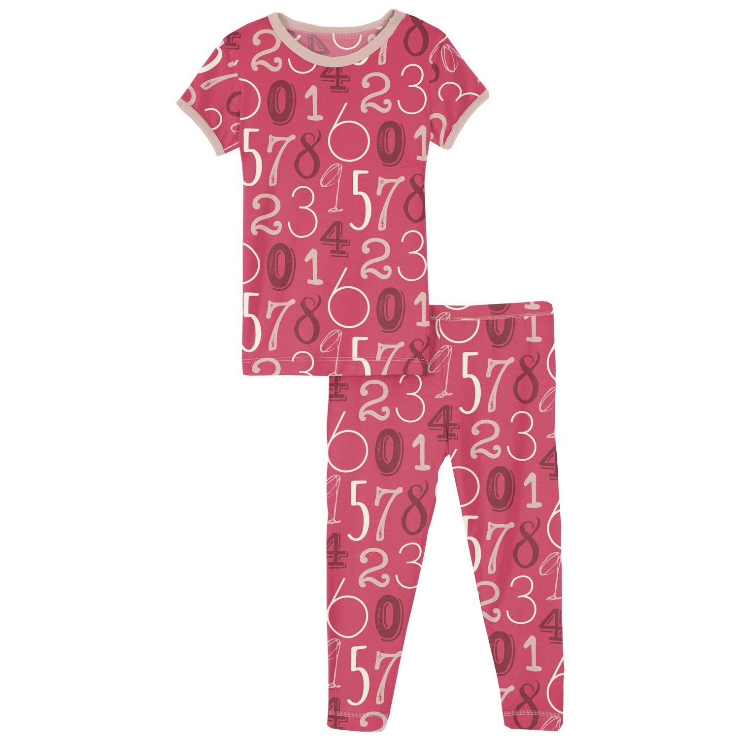 Print Short Sleeve Pajama Set in Taffy Math