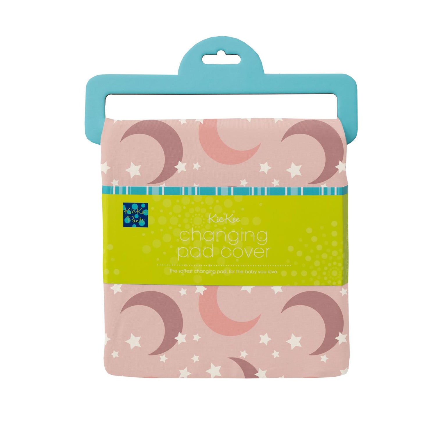 Print Changing Pad Cover in Peach Blossom Moon and Stars