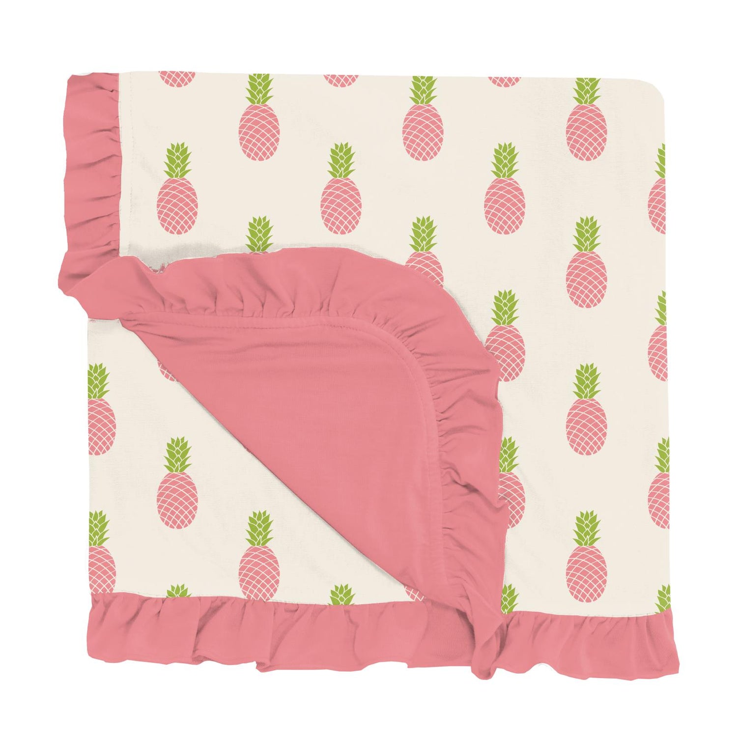 Print Ruffle Stroller Blanket in Strawberry Pineapples