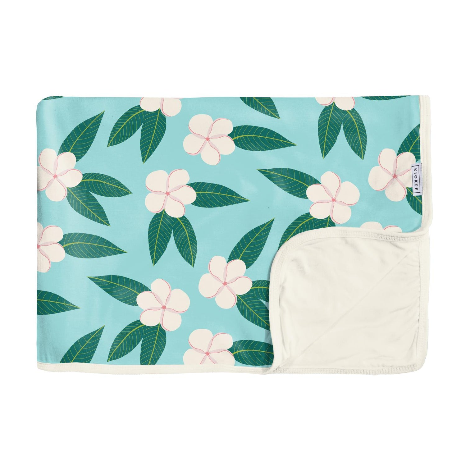 Print Toddler Blanket in Summer Sky Plumeria