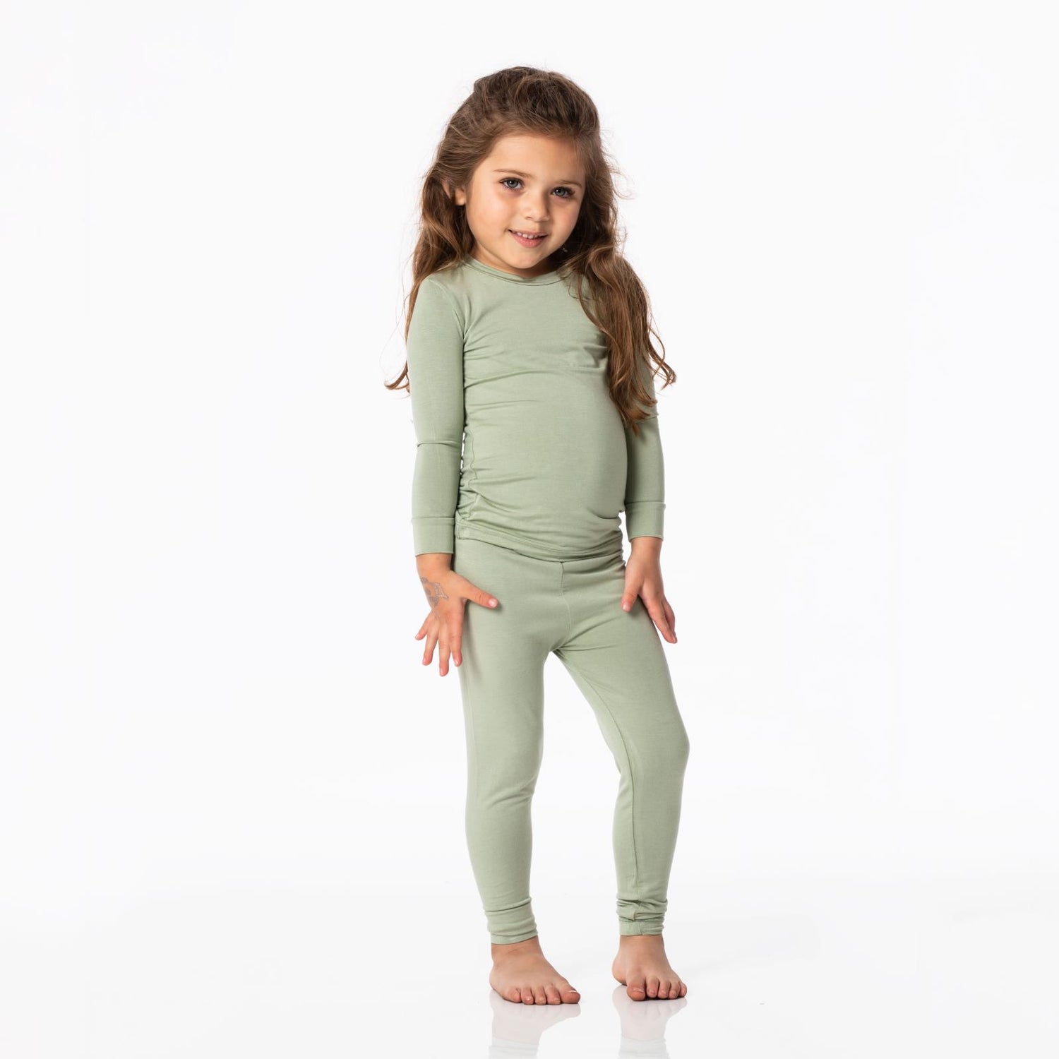 Long Sleeve Pajama Set in Silver Sage