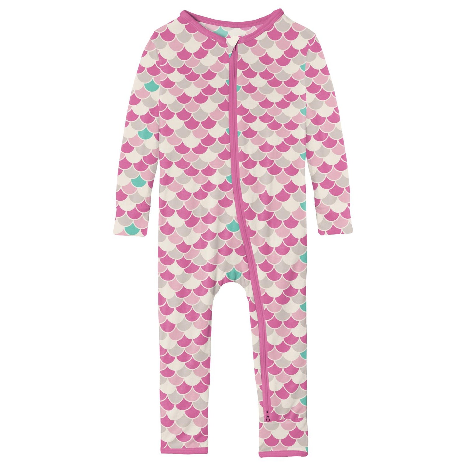 Print Coverall with 2 Way Zipper in Tulip Scales