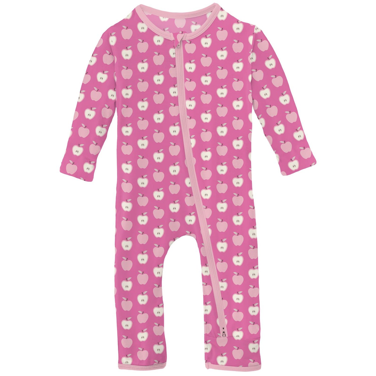 Print Coverall with 2 Way Zipper in Tulip Johnny Appleseed