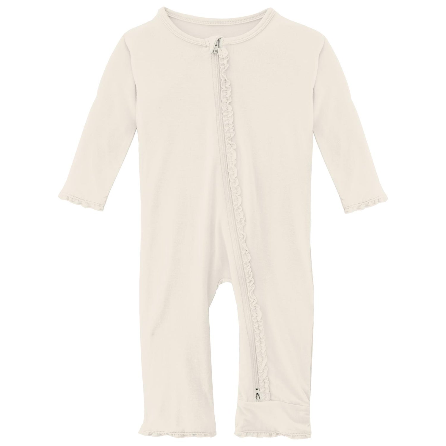 Muffin Ruffle Coverall with 2 Way Zipper in Natural