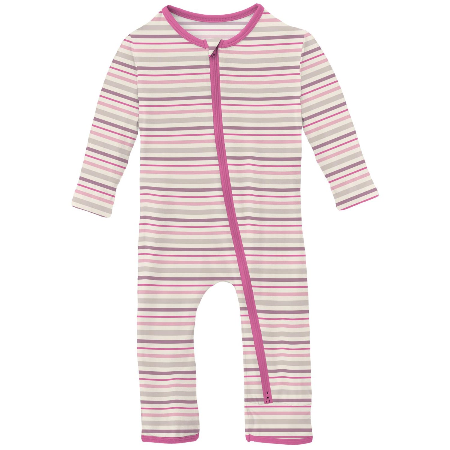 Print Coverall with 2 Way Zipper in Whimsical Stripe