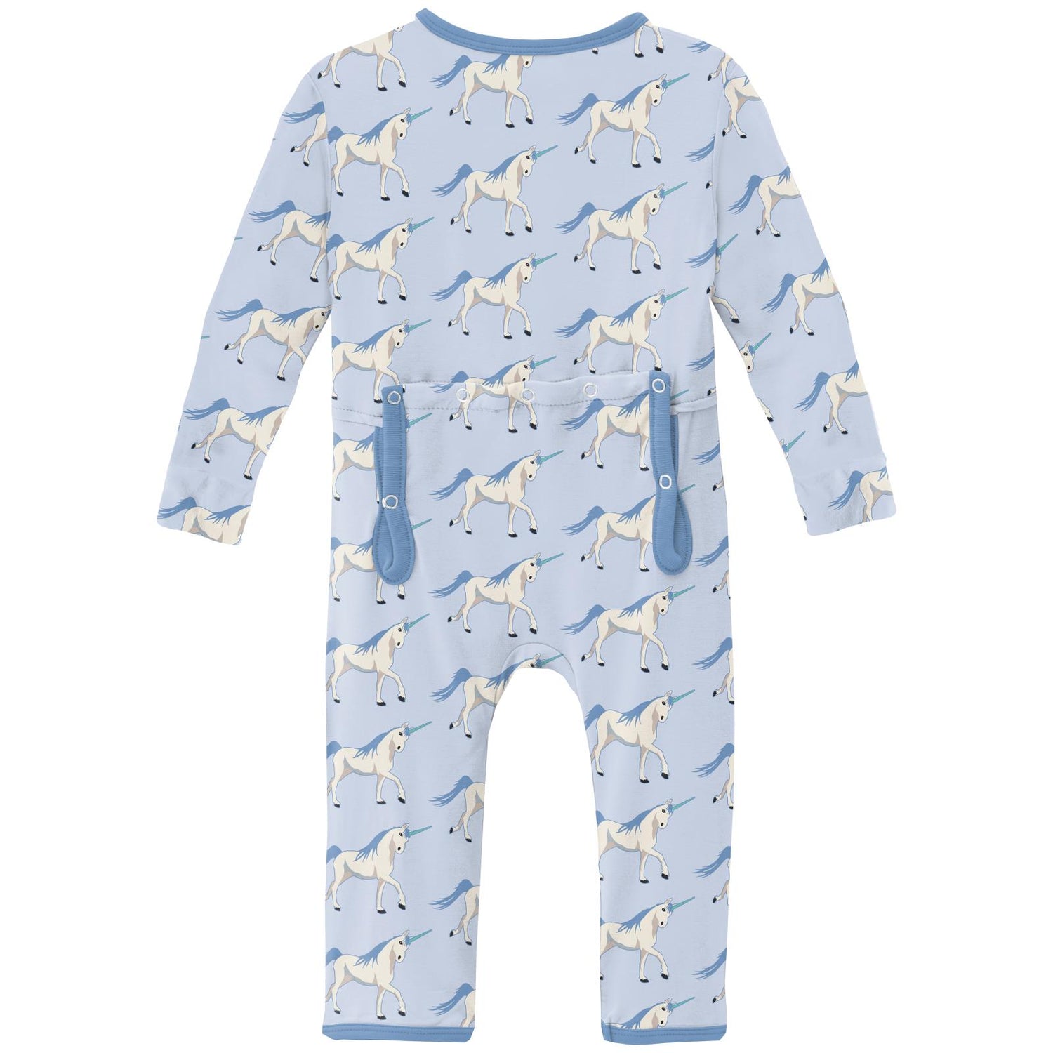 Print Coverall with 2 Way Zipper in Dew Prancing Unicorn