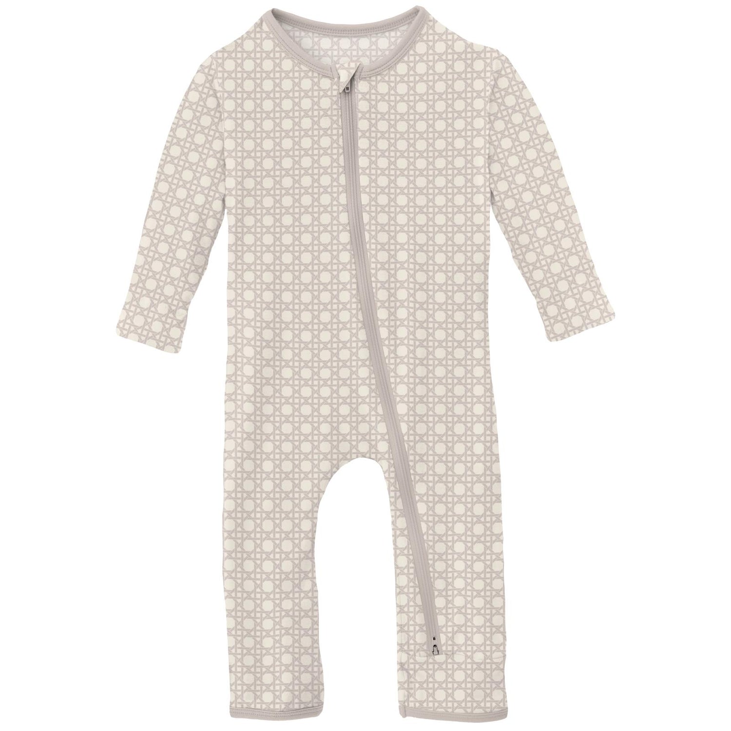 Print Coverall with 2 Way Zipper in Latte Wicker