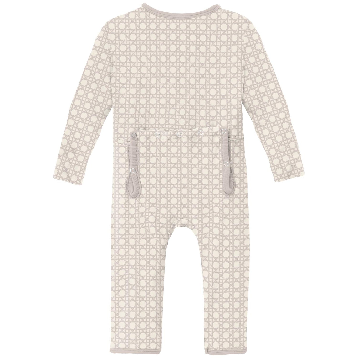 Print Coverall with 2 Way Zipper in Latte Wicker