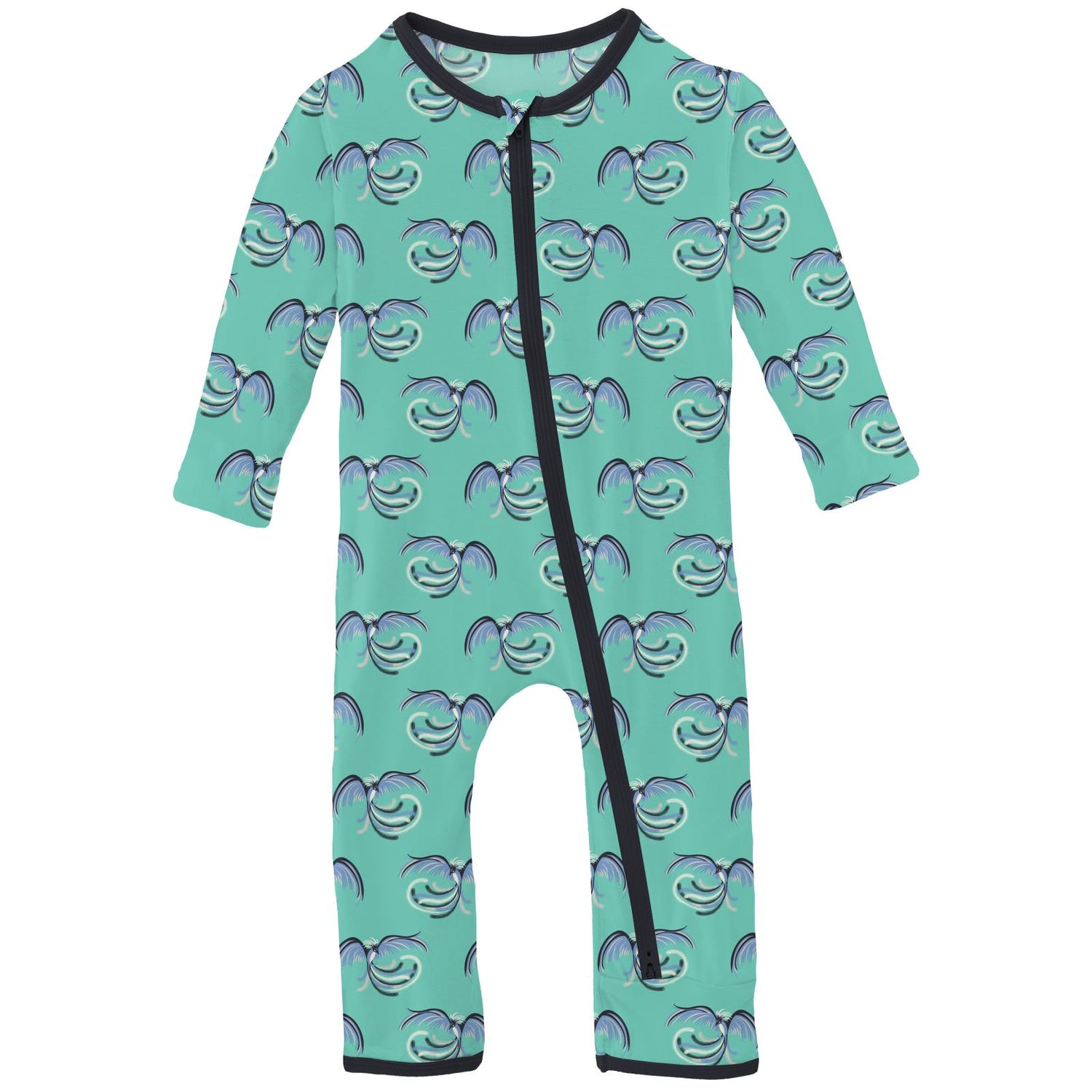 Print Coverall with 2 Way Zipper in Glass Phoenix