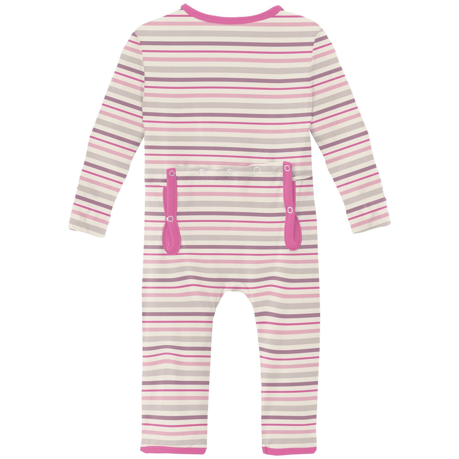 Print Coverall with 2 Way Zipper in Whimsical Stripe