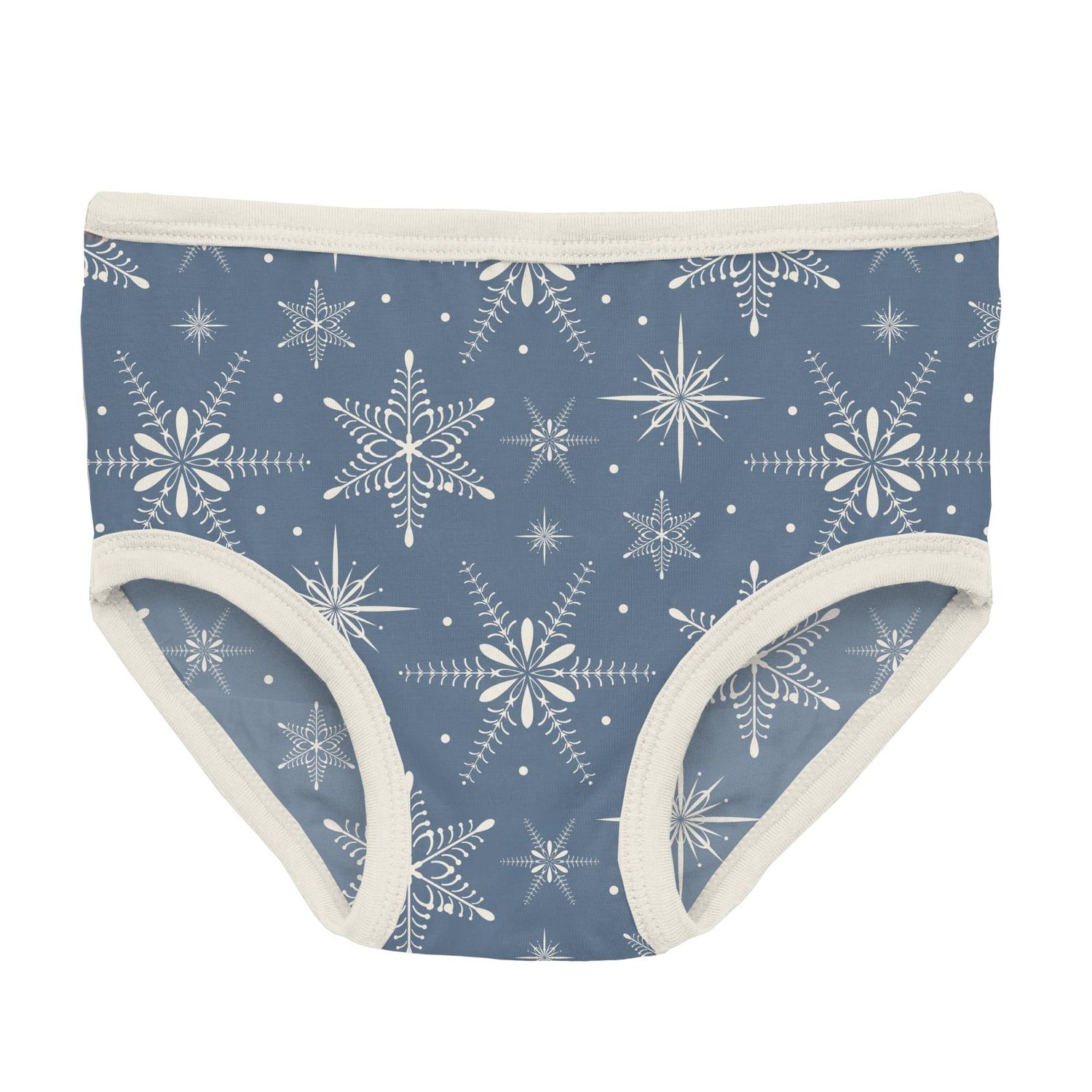 Print Girl's Underwear in Parisian Blue Snowflakes