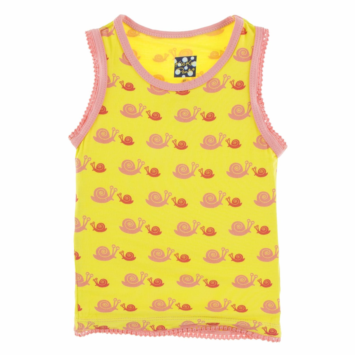 Print Scalloped Edge Tank in Banana Snails