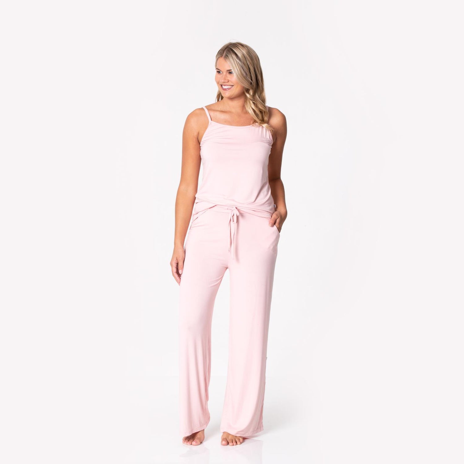 Women's Cami and Lounge Pants Pajama Set in Baby Rose