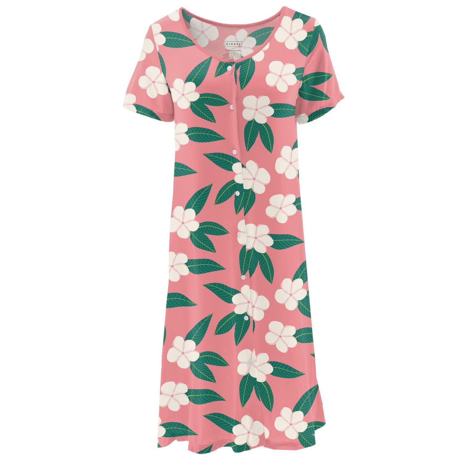 Women's Print Nursing Nightgown in Strawberry Plumeria