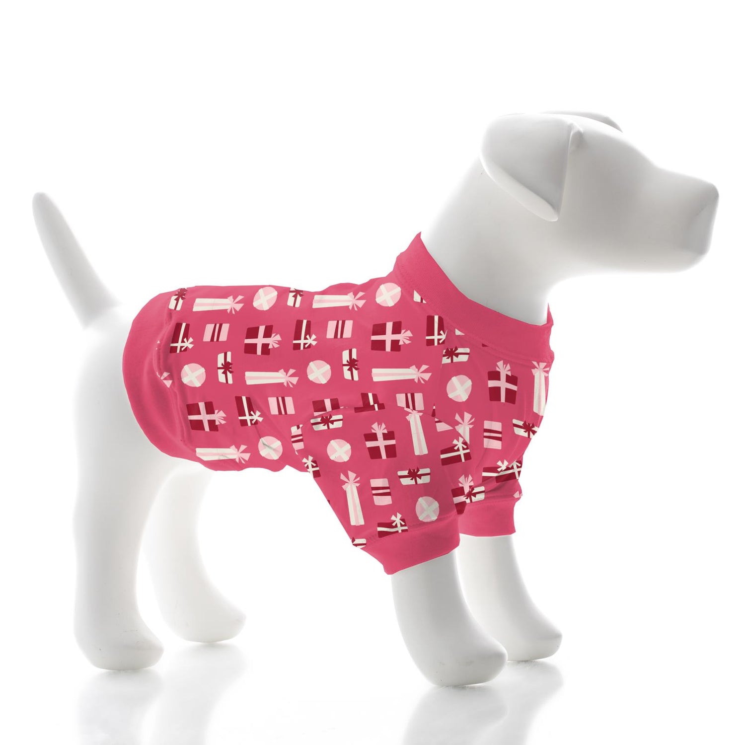 Print Dog Tee in Winter Rose Presents