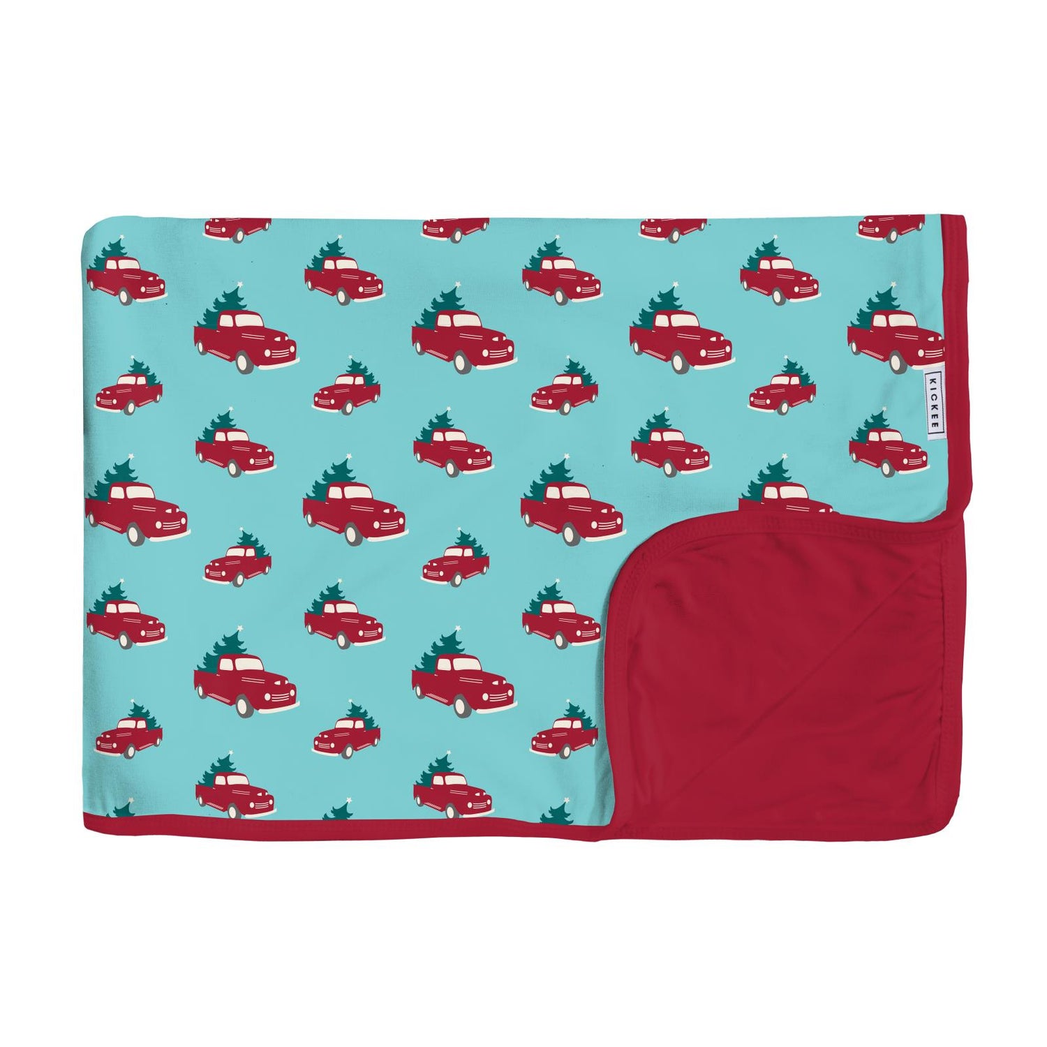 Print Toddler Blanket in Iceberg Trucks and Trees