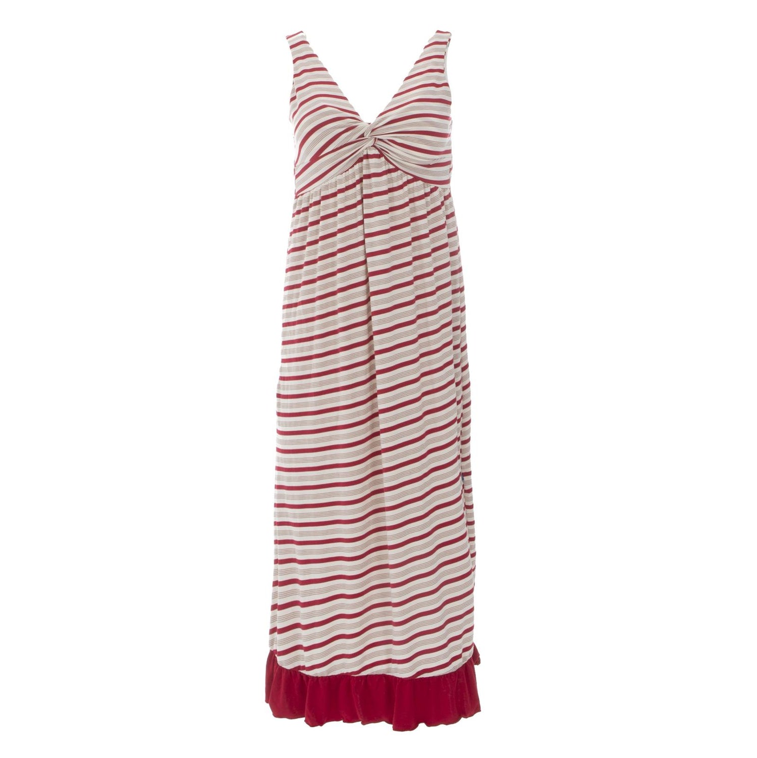 Print Twist Nightgown in Rose Gold Candy Cane Stripe