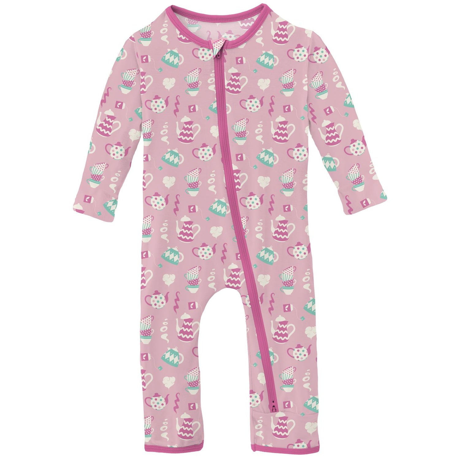 Print Coverall with 2 Way Zipper in Cake Pop Tea Party