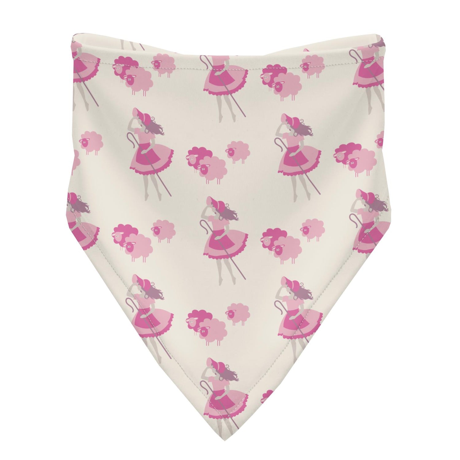 Print Bandana Bib Set of 3 in Tulip Johnny Appleseed, Cake Pop & Natural Little Bo Peep