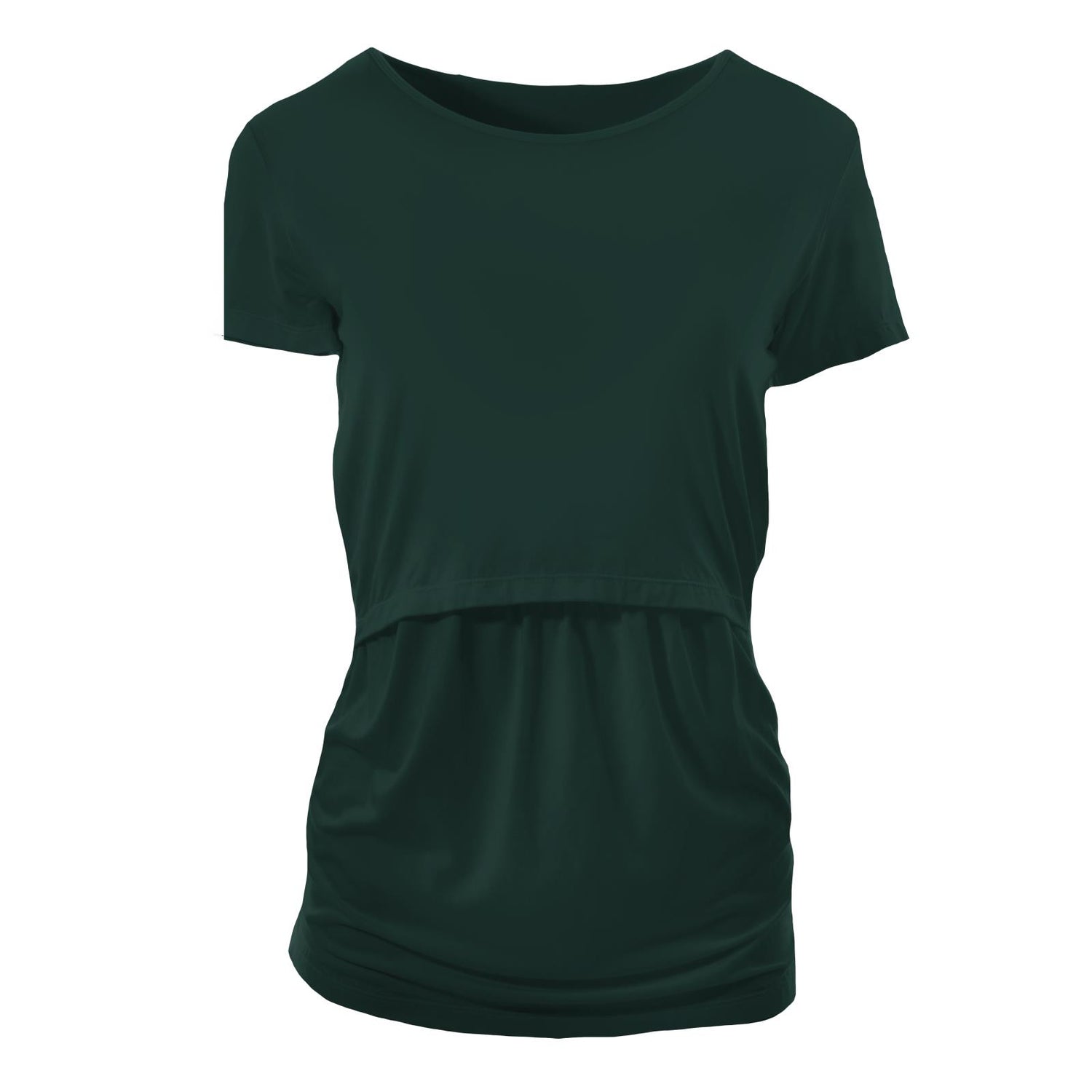 Women's Solid Short Sleeve Nursing Tee in Pine