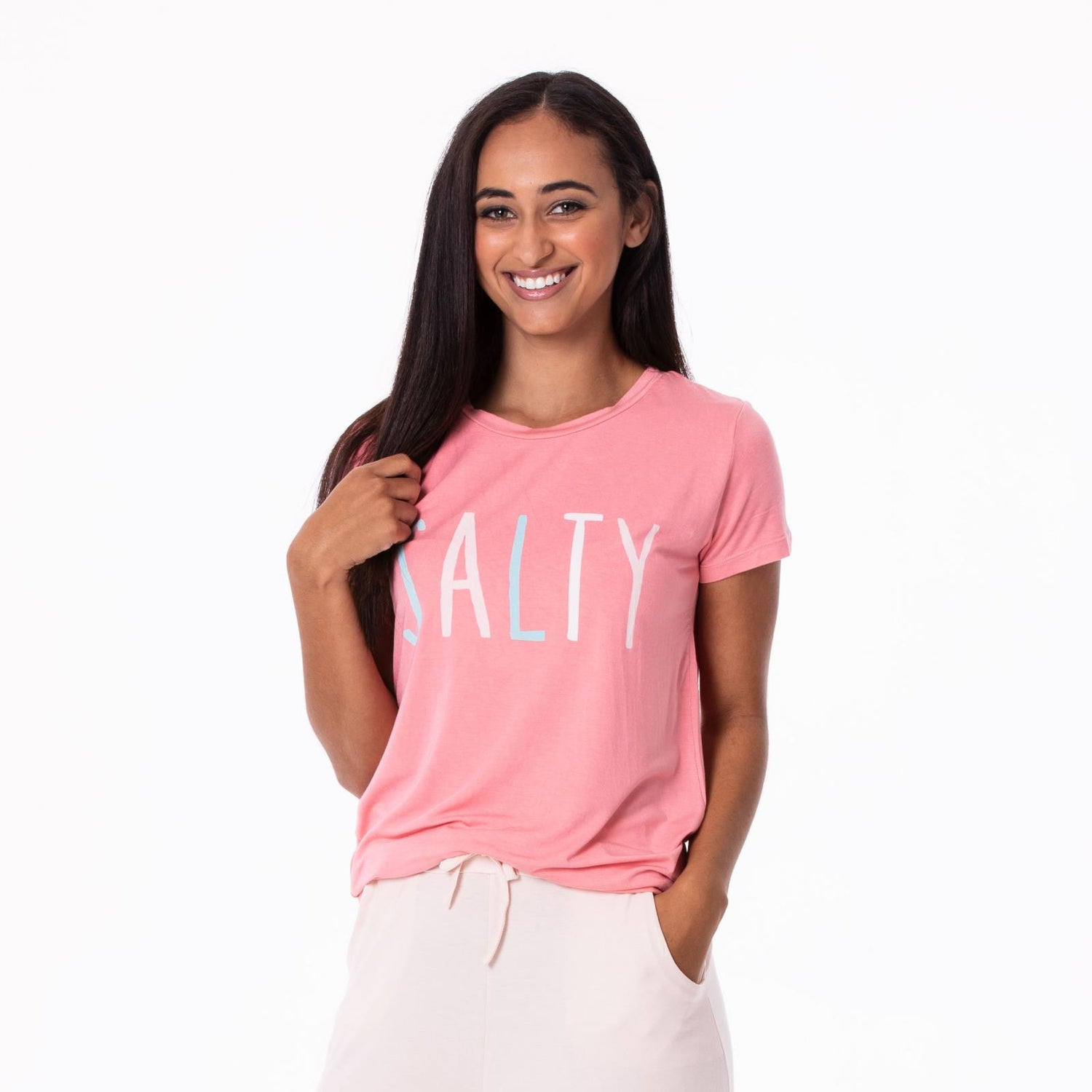 Women's Graphic Short Sleeve Relaxed Tee in Strawberry Salty