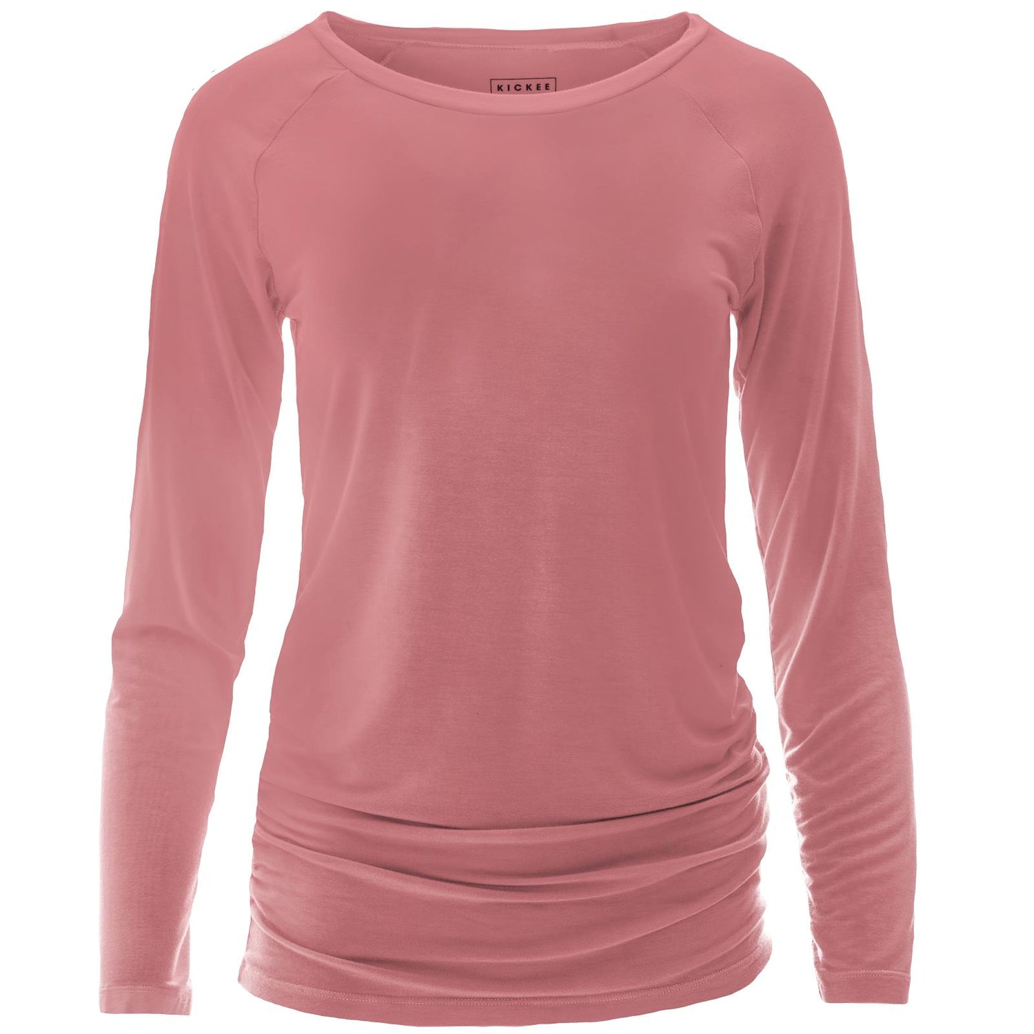 Long Sleeve Raglan Maternity Tee in Strawberry