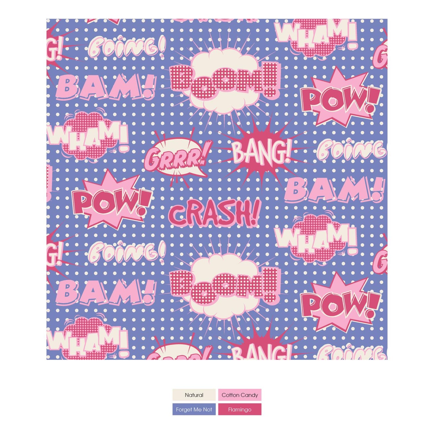 Print Fleece Throw Blanket in Forget Me Not Comic Onomatopoeia