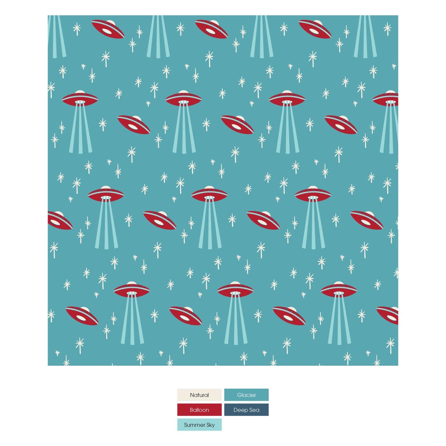 Print Sherpa-Lined Throw Blanket in Glacier Alien Invasion