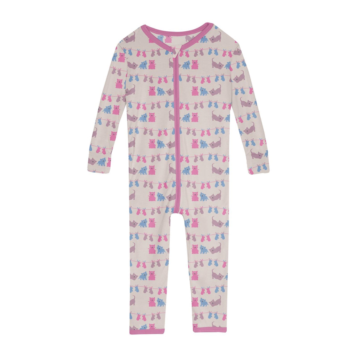 Print Convertible Sleeper with Zipper in Latte 3 Little Kittens